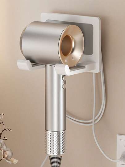 1 pieza Soporte para secador de pelo, organizador de almacenamiento de baño sin necesidad de perforar, soporte para enrollar el cable del secador de pelo, diseño minimalista para todas las estaciones