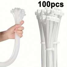 100 Piece Set Of Heavy-Duty Cable Ties, Nylon Zipper Ties, With Waterproof, Anti Slip, And Anti Breakage Functions, Suitable For Home, Office, And Car Wire Sorting - Multicolor - View 11