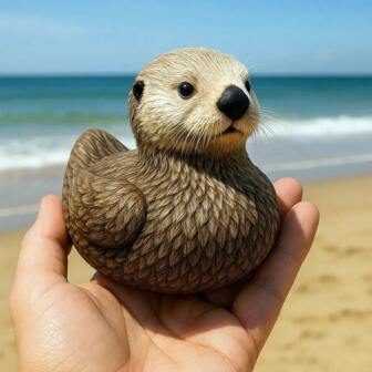 Creative Otter And Duck Desktop Decor, Ocean Life Series Home Decoration