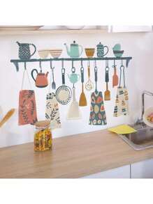 Kitchen Stickers/Decorative Stickers Kitchen Tableware Apron Bag Hanging Stickers Waterproof And Dustproof Stickers, 1 Piece Pvc Material Removable Wear-Resistant Stickers, Wall Stickers 23.6*15.7 Inches, Suitable For Kitchen Decoration, Wall Decoration, Restaurant Decoration, Interesting Birthday Gifts, Graduation Gifts, Make Your Home A New Look