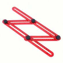 1 pièce Règle pliante multi-usage ultime - Outil de mesure polyvalent avec construction en ABS , conception à quatre panneaux de précision pour des mesures multi-angles, quatre côtés et coins, option de pliage compacte