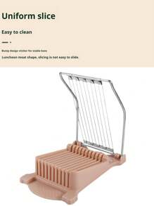 1 Pieza Rebanador de embutido de acero inoxidable, herramienta para cortar jamón en casa, rebanador de huevos de cocina, divisor de huevos y queso, pelador de huevos, cortador de huevos, utensilios de cocina, huevos