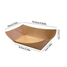 30/50pcs Disposable Kraft Brown Paper Food Trays, Oil-Proof Food Paper Tray Kraft Paper Boat Box, Portable Food Paper Tray For Family Picnic, Suitable For French Fries, Corn Flakes Snacks, Hot Dogs, Taco BBQ, Popcorn Parties, Picnics, Wedding Parties, Multi-Purpose Baking Tool, Kitchen Essentials, Kitchen Accessories (Brown)