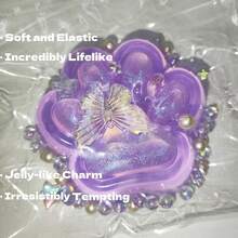 1 件挤压玩具手工制作的猫爪柔软玩具，有趣的恶作剧玩具，闪光紫色挤压猫爪，可爱柔软的柔软玩具，可缓解压力，适合成人和儿童的坐立不安的柔软玩具，圣诞节/万圣节/派对/生日新奇礼物，猫玩具（紫色） - 彩色 - 查看 5