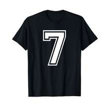 Number 7 Birthday Gift Sports Player Team Numbered Jersey T-Shirt# TR Gifts For Boyfriend - Black - View 1