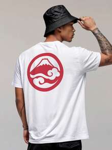 200g Cotton T-Shirt 2025 Men's New Short-Sleeved Cotton Vacation Pattern Short-Sleeved Crew Neck Matching Look - White - View 1