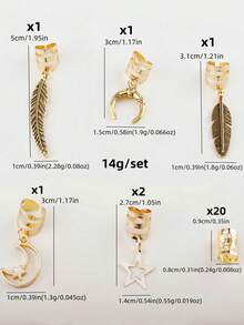 26 pezzi Assortimento di perline per dreadlock da donna con design a luna e stelle, accessori per capelli alla moda e unici, accessori per capelli eleganti estivi per vacanze, accessori per capelli da sposa, accessori per capelli da donna, accessori per feste di Leprechaun, accessori per capelli da festa di vacanza, accessori per capelli con finitura regali, viaggi, regali per donne, prodotti per capelli, riempitivi per calze, accessori