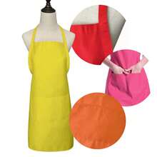 Delantal negro premium con bolsillos grandes, disponible en 12 colores - Durable, de tela de poliéster, lavable a máquina, ideal para cocinar, asar a la parrilla, barbacoa y actividades al aire libre, delantal de cocina - Multicolor - Ver 6
