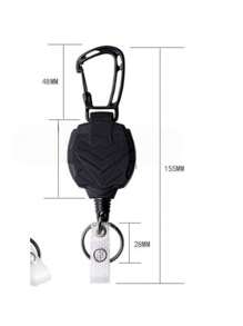 1pc Retractable Heavy-Duty Badge Reel ID Badge Holder, Vertical ID Holder With Clip Keychain, Creative Outdoor Carabiner Steel Wire Badge Clip School Supplies,Back To School