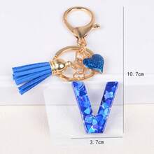 Boho 1pc Tassel Heart Initial Keychain, Glitter Love Key Chain For Purse/Backpack/Car Key, Charm Earphone Case Accessory, Valentine's Day For Women/Girls/Female Car Accessories Bag Charm Backpack For School Cute Goth Y2k Halloween Accessories Teachers Day Christmas Gift Ideas Bag Accessories Lanyards With Id Holder Car Accessories Bag Charms