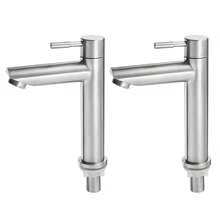 2Pcs Twin Taps Set Hot And Cold Pair Tap Traditional Bath Bathroom Basin Sink - Silver - View 4