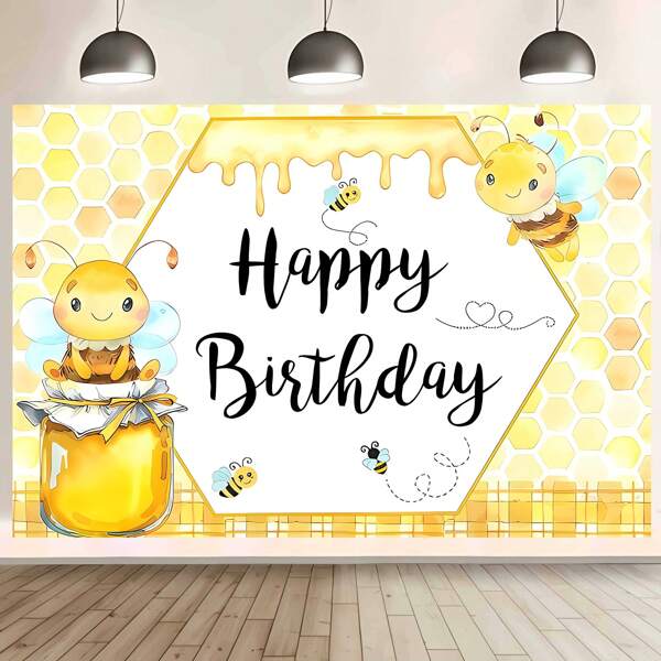 1 pezzo di Dolce sfondo per festa di "1° compleanno" a tema ape - decorato con api e girasoli (in materiale di poliestere), adatto per festeggiamenti del primo compleanno, decorazioni da festa a tema api, allestimento di photobooth e utilizzabile come sfondo fotografico per decorazioni interne ed esterne, nonché decorazioni da giardino. È versatile e disponibile in diverse dimensioni.