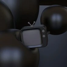 Funda protectora de silicona de unicolor con forma de TV retro clásica para audífonos AirPod