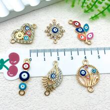 Misture 5/6 peças de acessórios de pingente de liga da série Devil's Eye, adequados para colar, brinco, chaveiro, fabricação de joias e acessórios de moda.