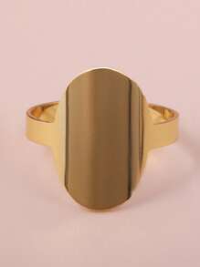 1 anel oval de aço inoxidável dourado