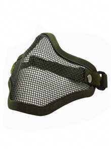 Maschera da campo da guerra in rete metallica, maschera protettiva tattica per metà viso per caccia all'aperto