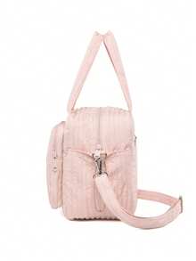 1 件多功能妈咪包，ins 风格轻便手提包/单肩包/斜挎包，大容量刺绣保温妈咪包 - 粉色 - 查看 2