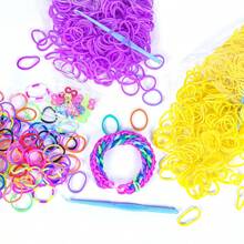 600-teiliges buntes Gummi-Flechtband-Set für Männer/Frauen, DIY-Bastelgeschenke, Nachfüllpackung für Gummiarmbänder, Gummibänder in zufälliger Farbe, handgefertigte Armbänder zum Selbermachen, Schulbedarf, Schulanfang