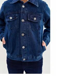 Pimbolim Jeans Boy's Jean Jacket, Children's, With Pockets, Super Stylish. - 藏蓝色 - 查看 5