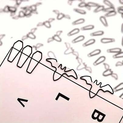 10/20/30 szt. spinaczy do papieru w kształcie nietoperza i trumny, czarne kreatywne spinacze do papieru na prezenty na Halloween, artykuły biurowe, powrót do szkoły, artykuły szkolne