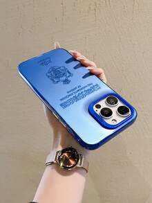 HANCAI Passport & Phone Case, Compatible With IPhone 16, 15, 14, 13, 12, 11 Pro Max, Matte Anti-Drop Back Cover - Blue Frame Silver Blue - View 6