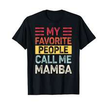 Mens Vintage My Favorite People Call Me Mamba Dad Life Fathers Da T-Shirt! MI Gifts For Wife - 黑色 - 查看 1