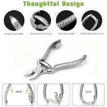 Professional-Grade Toenail Clipper With Ultra-Sharp Curved Blade - For Thick And Ingrown Nails, Includes Large Nipper, Precise Foot Care - Multicolor - View 7