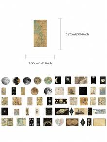 50pcs Vintage World Map Tidal Stickers, Waterproof Decorative Stickers For Phones, Laptops, Luggage - Multicolor - View 6