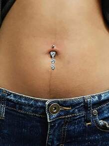 1 Stück Dreifach Herz Bauchnabel Stab Piercing Schmuck, geeignet für den täglichen Gebrauch
