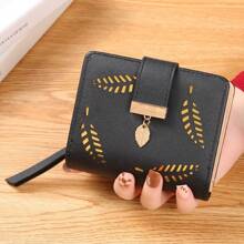 Women's Long Leaf Hollow-Out Wallet Large Capacity Coin Purse Multi-Functional Card Holder & Clutch Bag For Women Wallet Purse Wallet Long Wallet