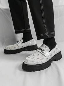 Sapatos Derby Masculinos de Alta Qualidade, Sapatos Sociais Brancos Versáteis e Modernos, Sapatos Casuais de Sola Grossa para Negócios e Casamentos Formais