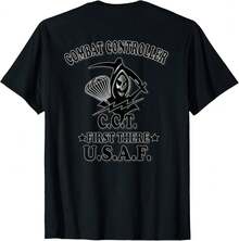 U.S.A.F. Cct Combat Controller (Back Design) Lightweight Cotton T-Shirt - Black - View 1