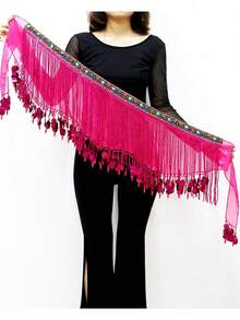 1PC New Belly Dance With Tassel Dance Scarf Strap Belly Dance Waist Chain Hip Scarf - Multicolor - View 4
