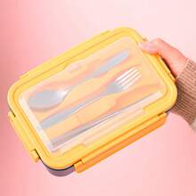 Leak-Proof Lunch Box With Cutlery, Dishwasher & Microwave Friendly, Suitable For School, Outdoor, Picnic And Home Kitchen,School Supplies