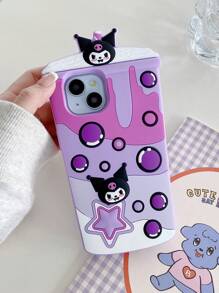 Sanrio Niedliche 3D-Silikon-Handyhülle mit Sanrio-Milchtee-Motiv im Cartoon-Stil, passend für 16 Pro Max / 15 Pro Max / 14/13