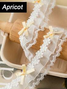 1 pieza 1 Yarda de Cinta Colorida, con Encaje con Lazo, para Manualidades de Ropa, Embalaje de Regalos, Bordado, Tejido, Bordes de Costura, Accesorios de Encaje Decorativos
