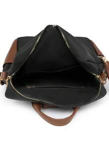 LECEY 时尚女士大容量旅行背包，带流苏吊坠防盗设计 - 黑色 - 查看 6