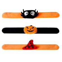 3 piezas Pulseras decorativas para Halloween con diseño de calabaza y araña, suministros y recuerdos para fiestas