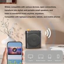 HITOZON 无线扩音器，带两个磁性麦克风，磁性隐藏充电，音质好，电池寿命长，体积小，音量大，室内外无压力，适用于各种场景和职业