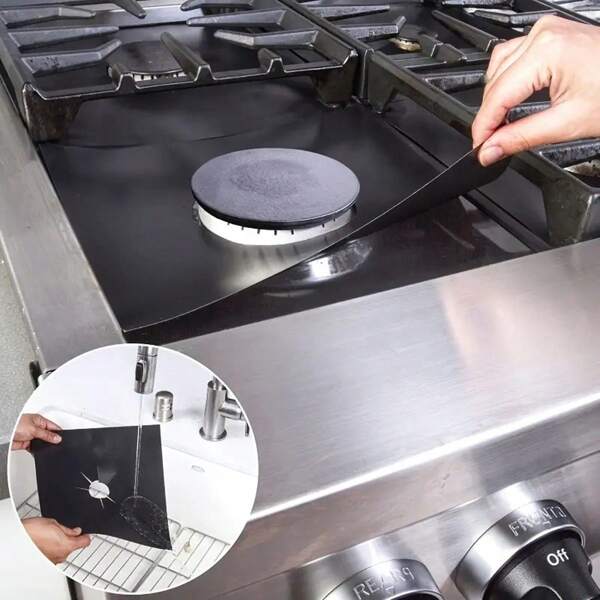 1/2/4/5/10 Pcs Premium Reusable Gas Range Stovetop Burner Protector Pad Liner Cover - For Cleaning Kitchen Tools Anti Fouling And Anti Oil Cleaning Pad Halloween And Christmas, Halloween Gifts