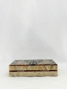 Túi buổi tối họa tiết vân Acrylic, Túi cầm tay hộp cứng đeo chéo, Túi xách chắp vá hình học cho phụ nữ, Túi vuông nhỏ làm quà tặng phù dâu - Cà phê nâu - Xem 3