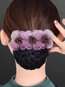 Plasă de păr profesională pentru asistentă medicală, accesorii de păr pentru stewardesă pentru cocuri, plasă de păr pentru hotel, accesorii de păr cu fundă coreeană, agrafe de păr pentru femei, accesorii de cap, agrafe cu gheare, gheare de păr, agrafe de păr, funde, drăguț - Multicolor - Vizualizare 19