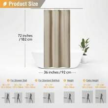 1pc Linen-Like Shower Curtain, 230g/M² Heavy Duty Washable Fabric Shower Curtain Set, Bathroom Hotel Bath Tub Thick Fabric Curtain, Valentines, Mother's Day, Wedding Holiday Home Decor, Includes 12 Metal Hooks Room Decor Bathroom Accessories Back To School - Multicolor - View 34