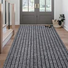 Cool SummerOutdoor Indoor 2ft X 6ft Runner Rug Hallway Custom Sizes NonSlip Rubber Backing Area Runner Rugs Waterproof Carpet Rugs For Kitchen Entryway Balcony Garage Stair Laundry - Stripe-gray - View 1