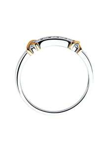 Caja de regalo Conjunto de anillos de circonita cúbica brillante bicolor de moda, adecuado para uso de mujeres en bodas y compromisos, y como regalo de vacaciones