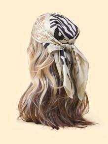 1 pezzo Nuovo foulard da donna in seta da 70cm con stampa leopardata, fascia per capelli, accessorio multifunzionale alla moda adatto per uso quotidiano