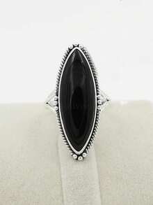 1pc Elegant Boho Style Ring, Luxury Unique Punk Ring, Valentine's Day Jewelry Gift - 銀色 - 查看 3