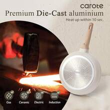 CAROTE Nonstick Frying Pan Skillet,Non Stick Granite Fry Pan Pan Omelet Pans, Stone Cookware Chef's Pan, PFOA,Induction Compatible(Classic Granite, 8-Inch), Family Dinner Supplies, Christmas Party Supplies