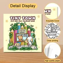 TINY TOWN: Coloring Book For Adults Featuring Cute Cozy Daily Activities For Relaxation (Cozy Spaces Coloring),Back To School,School Supplies