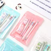 6er Schreibwaren-Set, Geburtstagsgeschenk, Kugelschreiber, Bleistift, Radiergummi, Korrekturflüssigkeit für Schule/Büro, Zeichenwerkzeug-Set, verschiedene Farben erhältlich: Pink, Blau, Lila, Grün, Schulmaterial, Rückkehr zur Schule